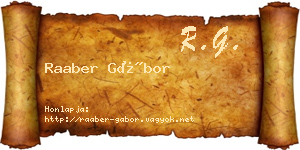 Raaber Gábor névjegykártya
