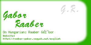 gabor raaber business card